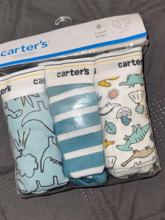 Carter's Boys' Dinosaur and Stripe Briefs 3-Pack - Picture 1 of 5